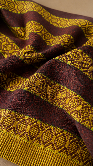 Premium Handloom Chennimalai bedsheet - Chocolate Brown — Fabric and pattern detail view