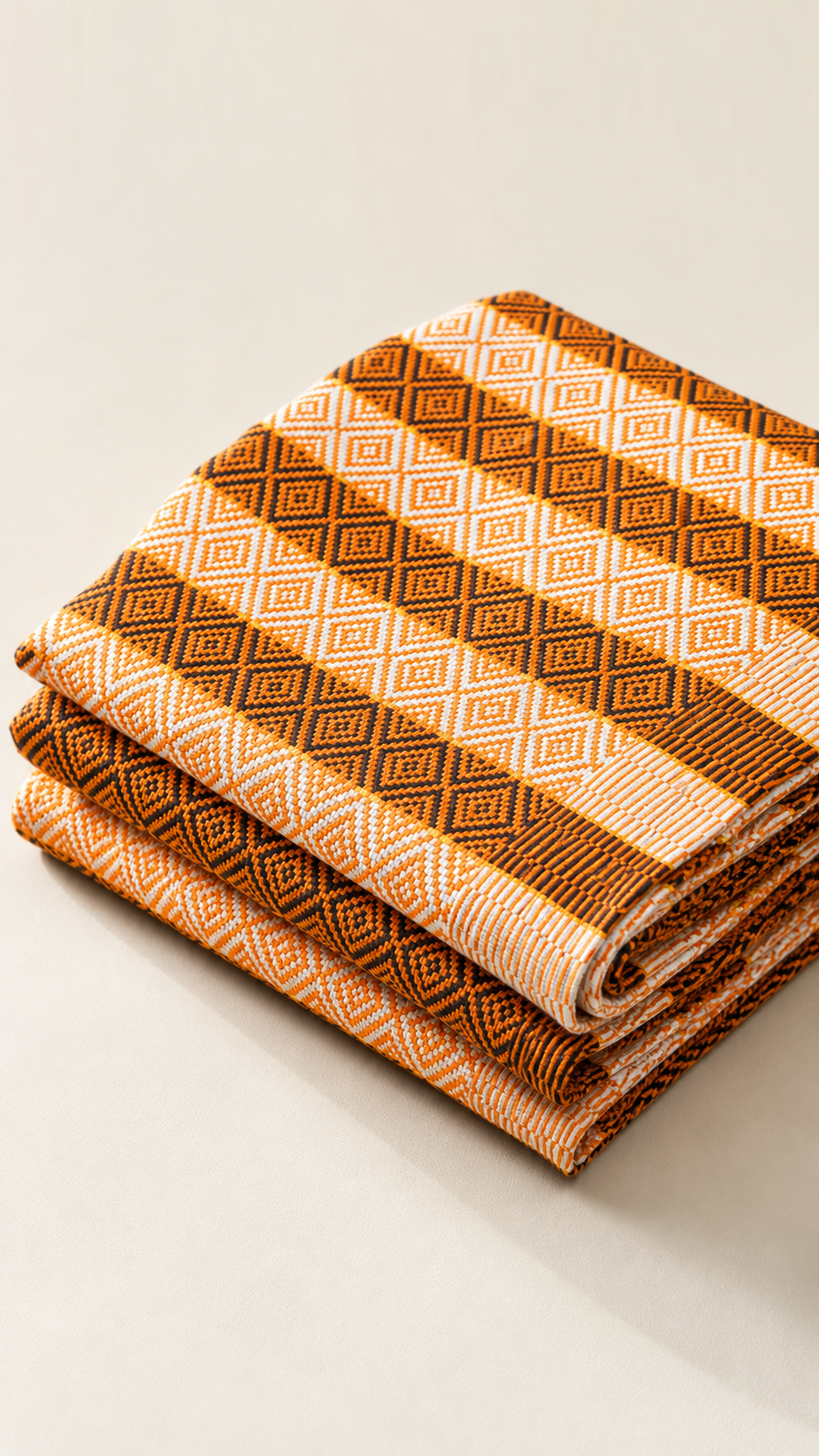 Premium Handloom Chennimalai bedsheet – Orange — Folded catalogue view
