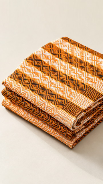 Premium Handloom Chennimalai bedsheet – Orange — Folded catalogue view
