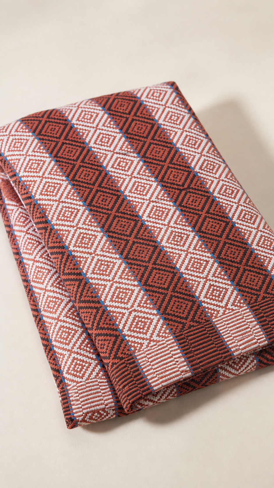 Premium Handloom Chennimalai bedsheet - Rust Red — Folded catalogue view