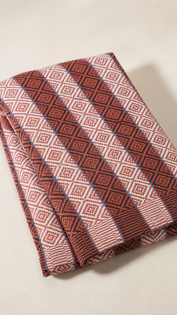 Premium Handloom Chennimalai bedsheet - Rust Red — Folded catalogue view