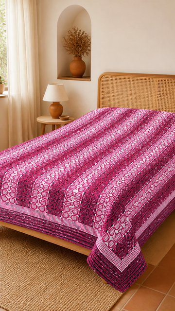 Premium Handloom Chennimalai bedsheet - Wine Red — Warm-room styling view