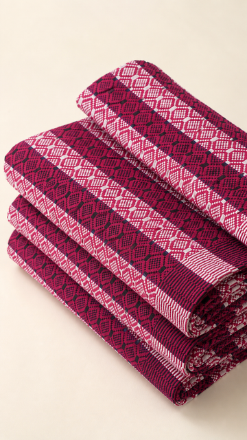 Premium Handloom Chennimalai bedsheet - Wine Red — Folded catalogue view