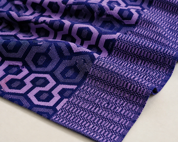 Premium Handloom King Size Chennimalai bedsheet - Purple Geometric — Fabric and pattern detail view