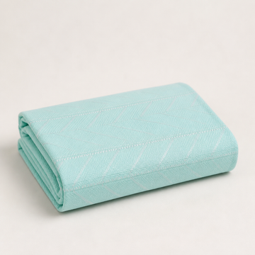 Premium Handloom Pastel Teal Ocean Mint Bedsheet — Folded catalogue view