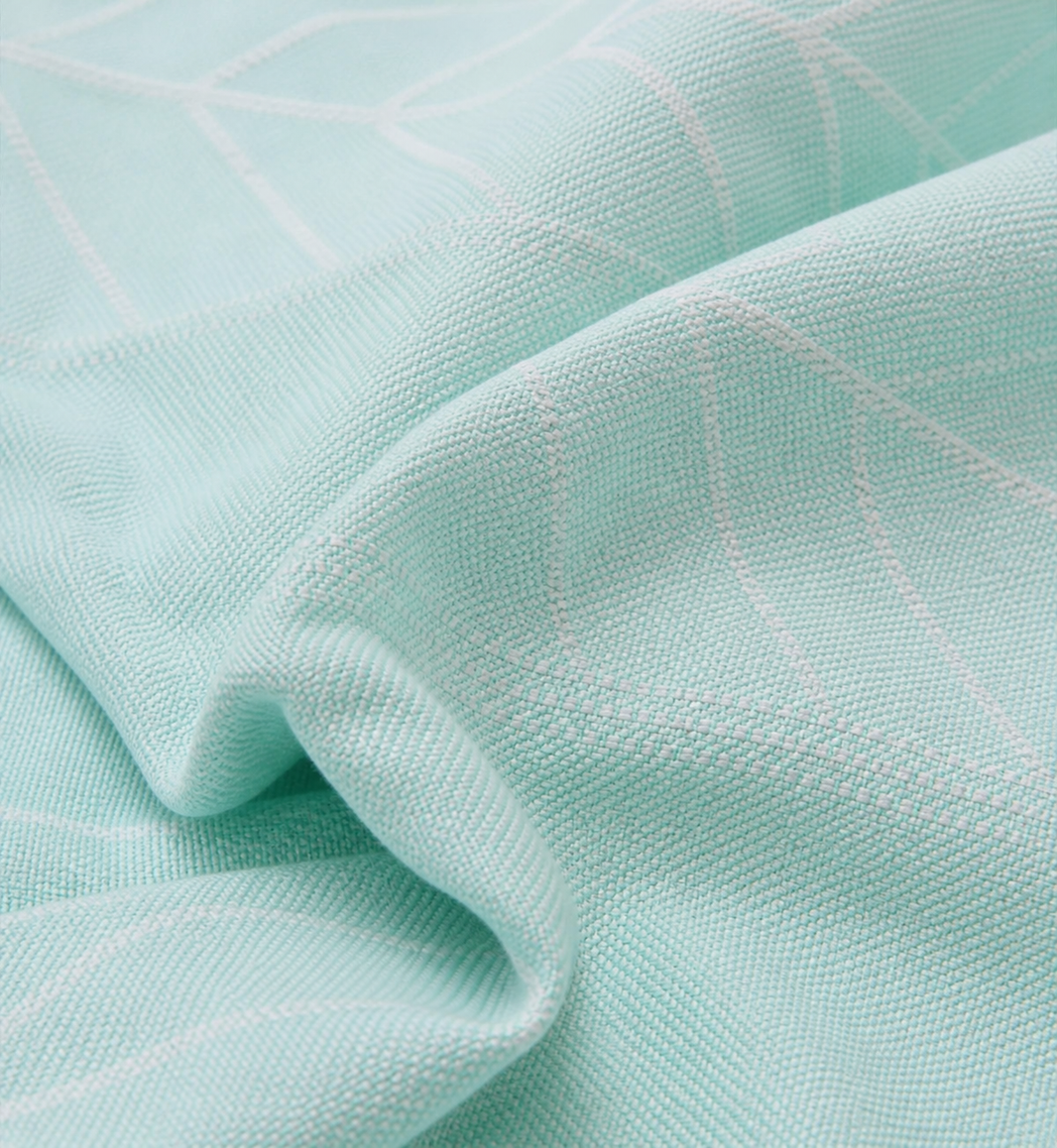 Premium Handloom Pastel Teal Ocean Mint Bedsheet — Fabric and pattern detail view