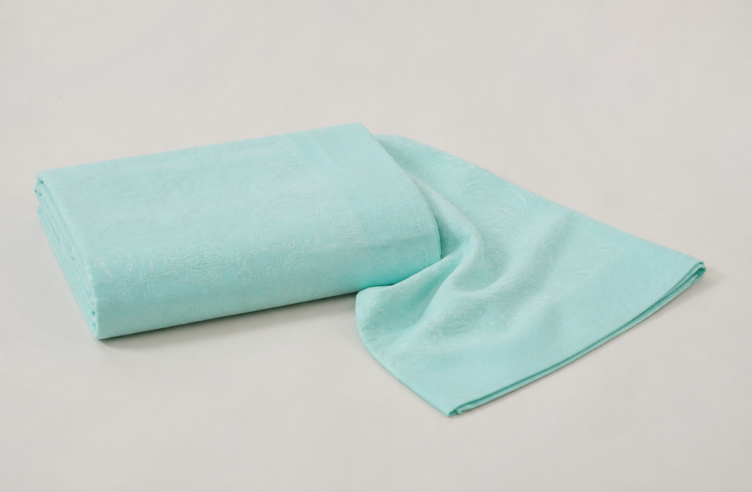 Premium Handloom Soft Green Flower Chennimalai Bedsheet — Folded catalogue view