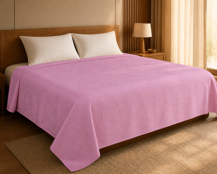 Premium Handloom Soft Rose Flower Chennimalai Bedsheet — Warm-room styling view