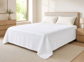 Premium Handloom Soft Snow-White Chennimalai Bedsheet — Bright-room styling view