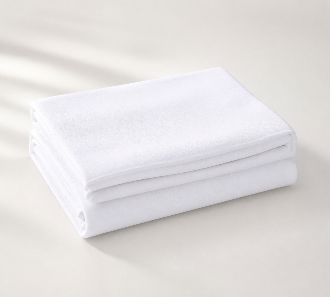 Premium Handloom Soft Snow-White Chennimalai Bedsheet — Folded catalogue view