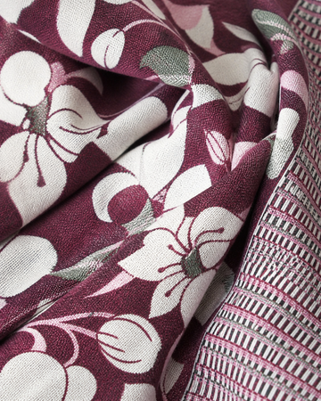 Premium Handloom Maroon floral King Size Chennimalai bedsheet — Fabric and pattern detail view