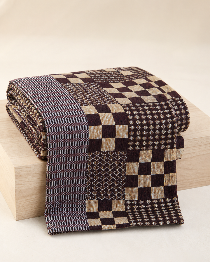 Premium Handloom Royal Checkmate King Size Chennimalai Bedsheet — Folded catalogue view
