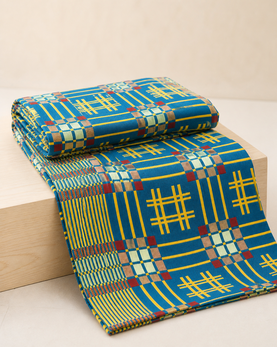 Premium Handloom Royal Teal Chennimalai Bedsheet — Folded catalogue view