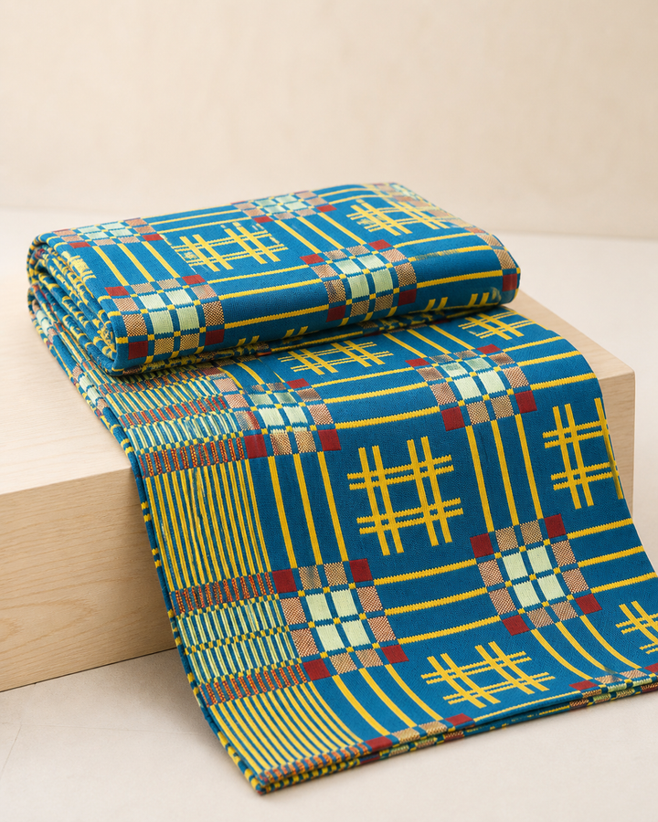Premium Handloom Royal Teal Chennimalai Bedsheet — Folded catalogue view