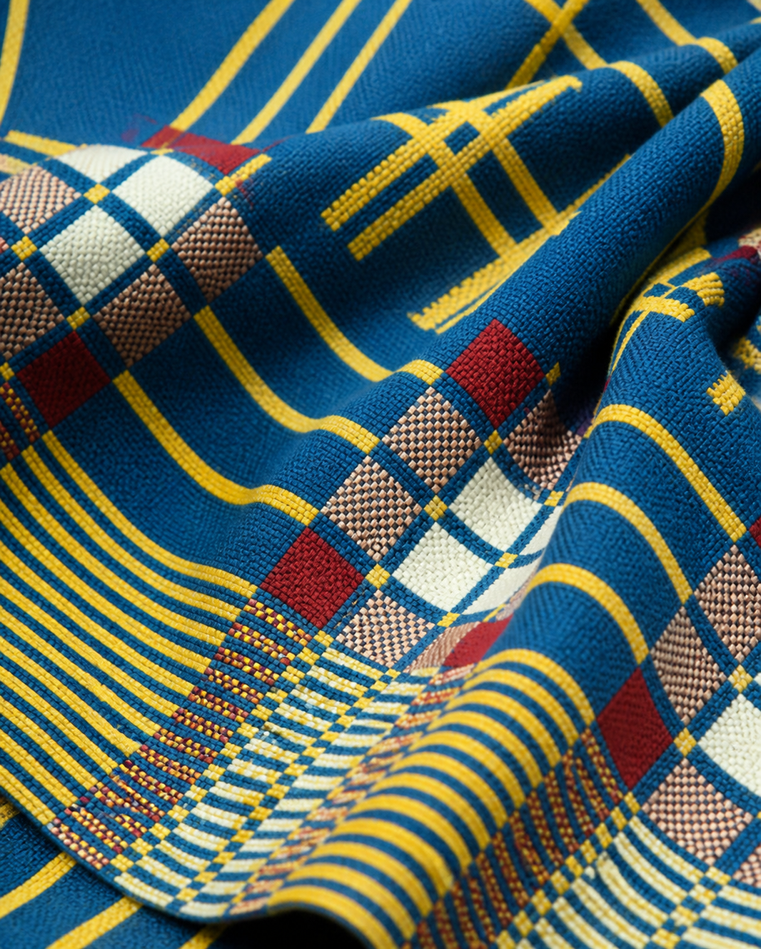 Premium Handloom Royal Teal Chennimalai Bedsheet — Fabric and pattern detail view