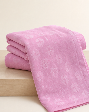 Premium Handloom Soft Rose geometric Chennimalai bedsheet — Folded catalogue view