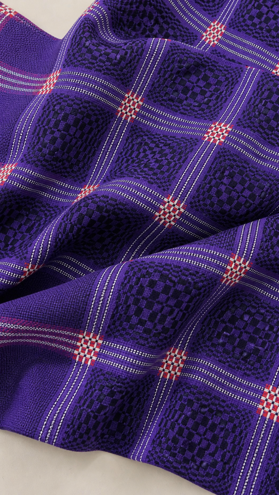 Purple Nadhiya Chennimalai Bedsheet — Fabric and pattern detail view