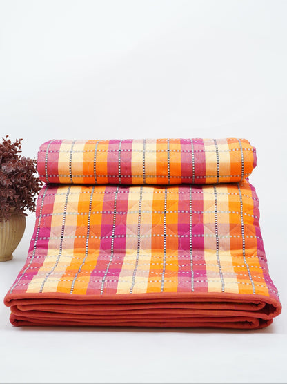 Premium Handloom Double Cot Chennimalai Quilt on a white background