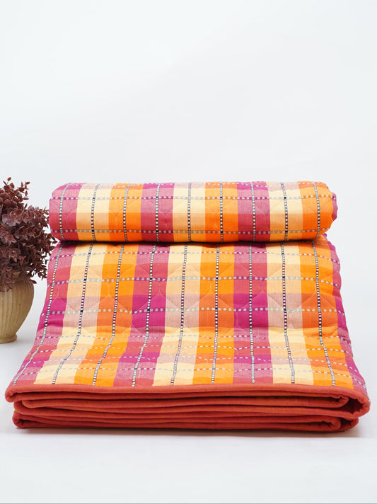 Premium Handloom Double Cot Chennimalai Quilt on a white background