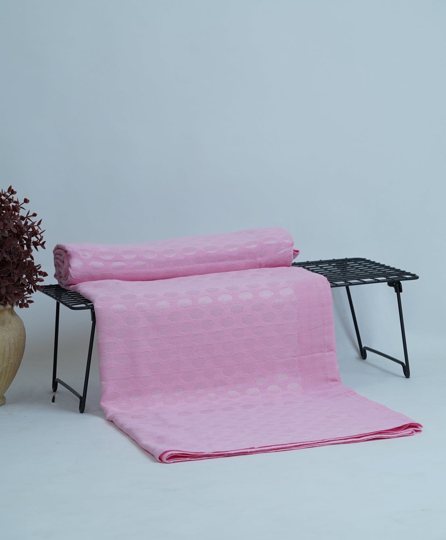 Premium Handloom Soft Rose Polka Dot Chennimalai Bedsheet