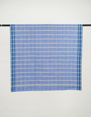 Chennimalai Handloom Soft Checked Towel Blue