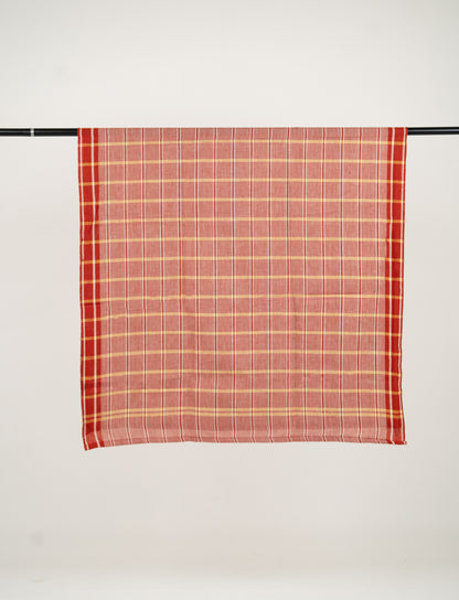 Chennimalai Soft Checked Towel Red