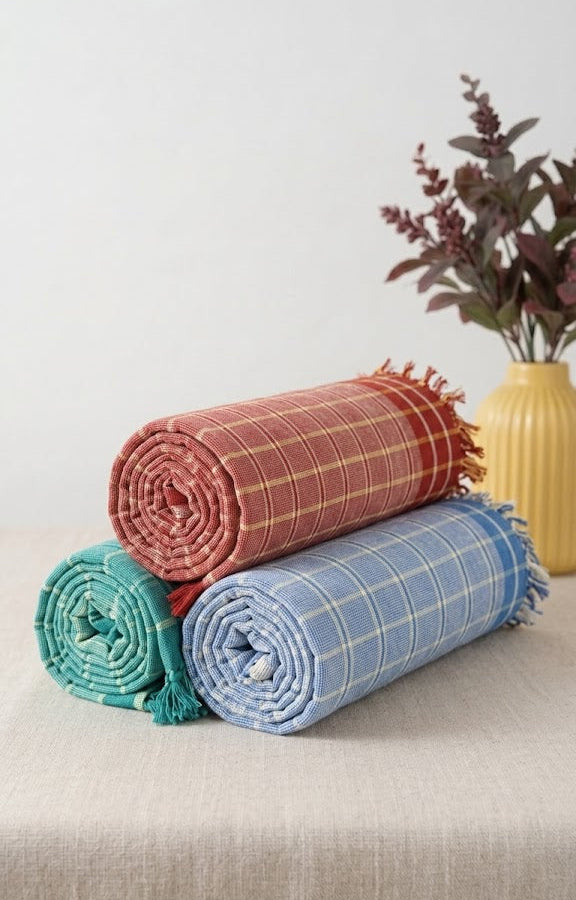 Free Gift Chennimalai Soft Checked Towel