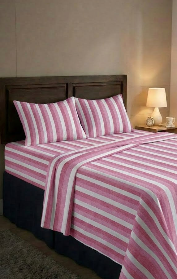 Super Soft Handloom Chennimalai Double Cot Bedspread Dual-Tone Rose Pink