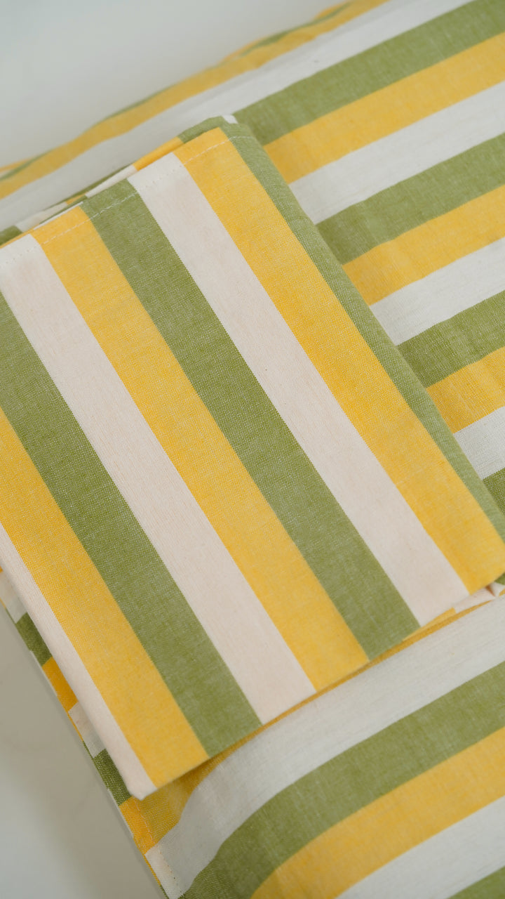 Super Soft Handloom Chennimalai King Size Bedspread Yellow and Green