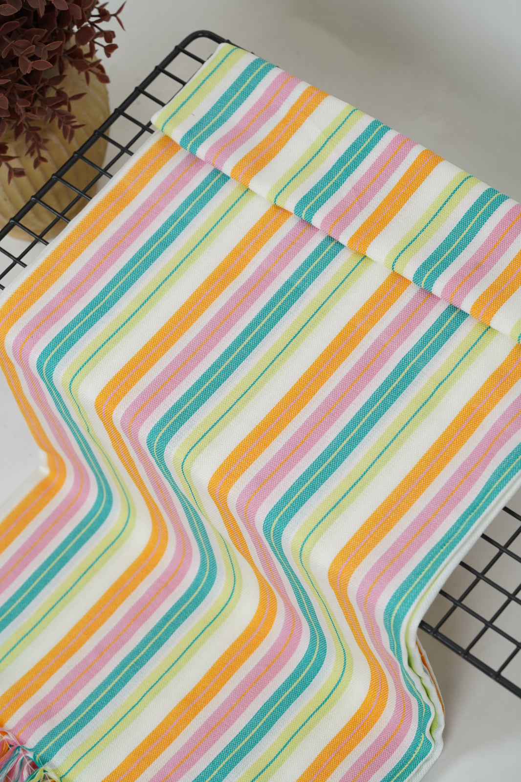 Chennimalai Handloom Ultra Soft Bamboo Towel Mini Rainbow Stripe