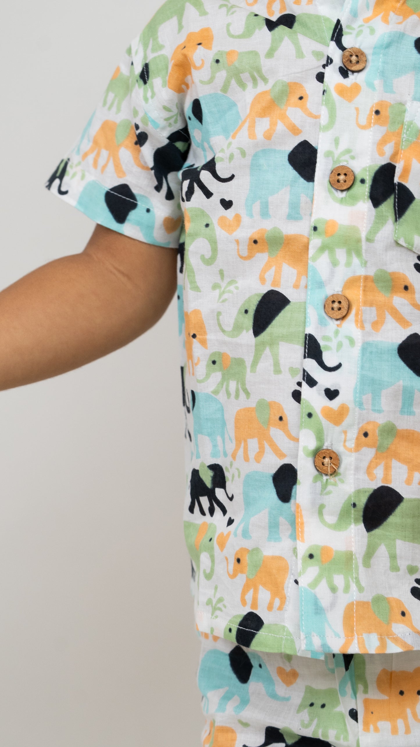 Elephant Parade Cotton Shirt and Shorts Set