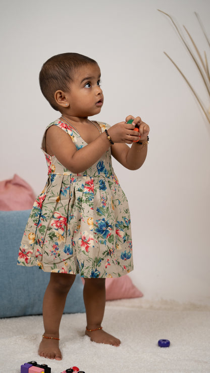 Girls Floral Fantasy Cotton Dress