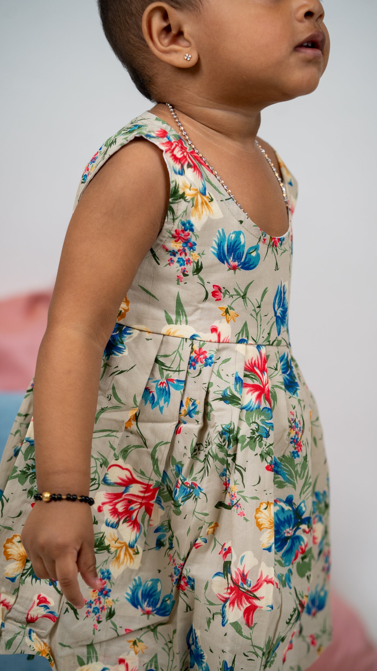 Girls Floral Fantasy Cotton Dress