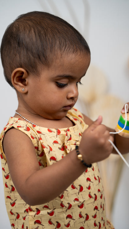 Girls Two-Piece Cotton Outfit: Little Birdie Print