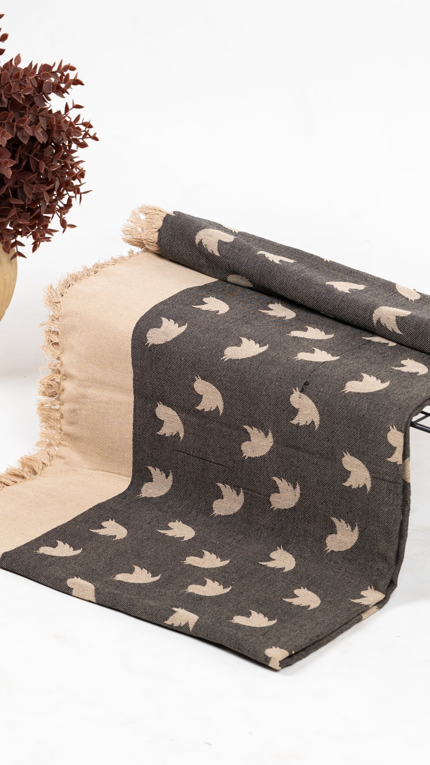 Grey Bird Lovely Chennimalai Bedsheet