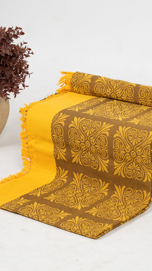 Yellow Square Design Lovely Chennimalai Bedsheet