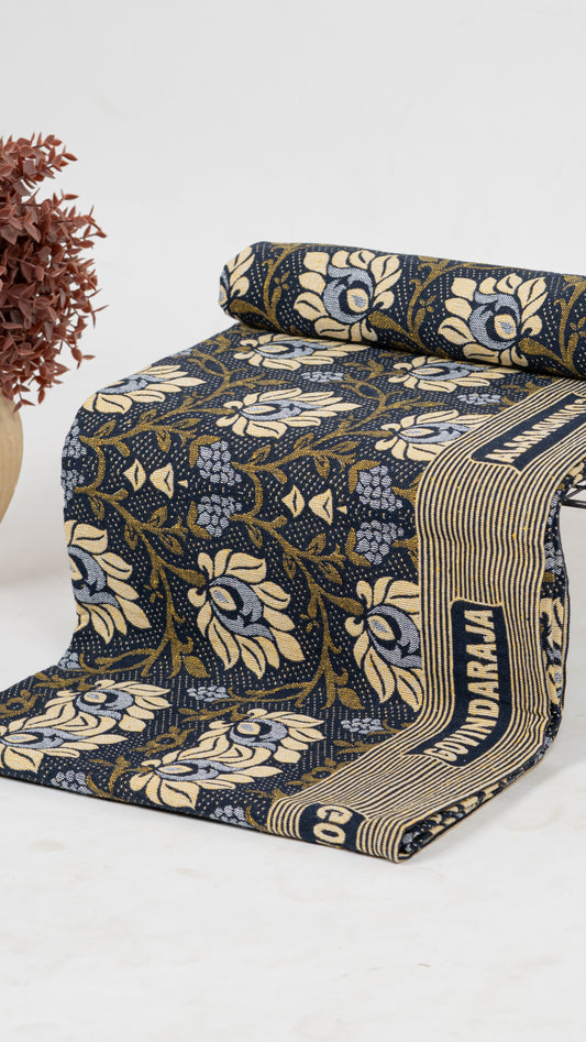 G. Raja Chennimalai Bed Sheet - Blue Flower