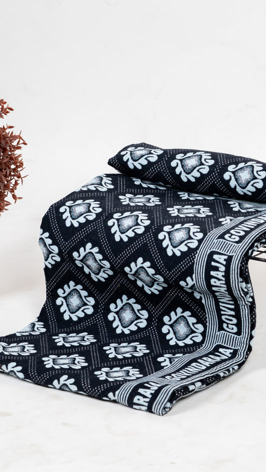 G. Raja Chennimalai Bed Sheet - Navy Blue