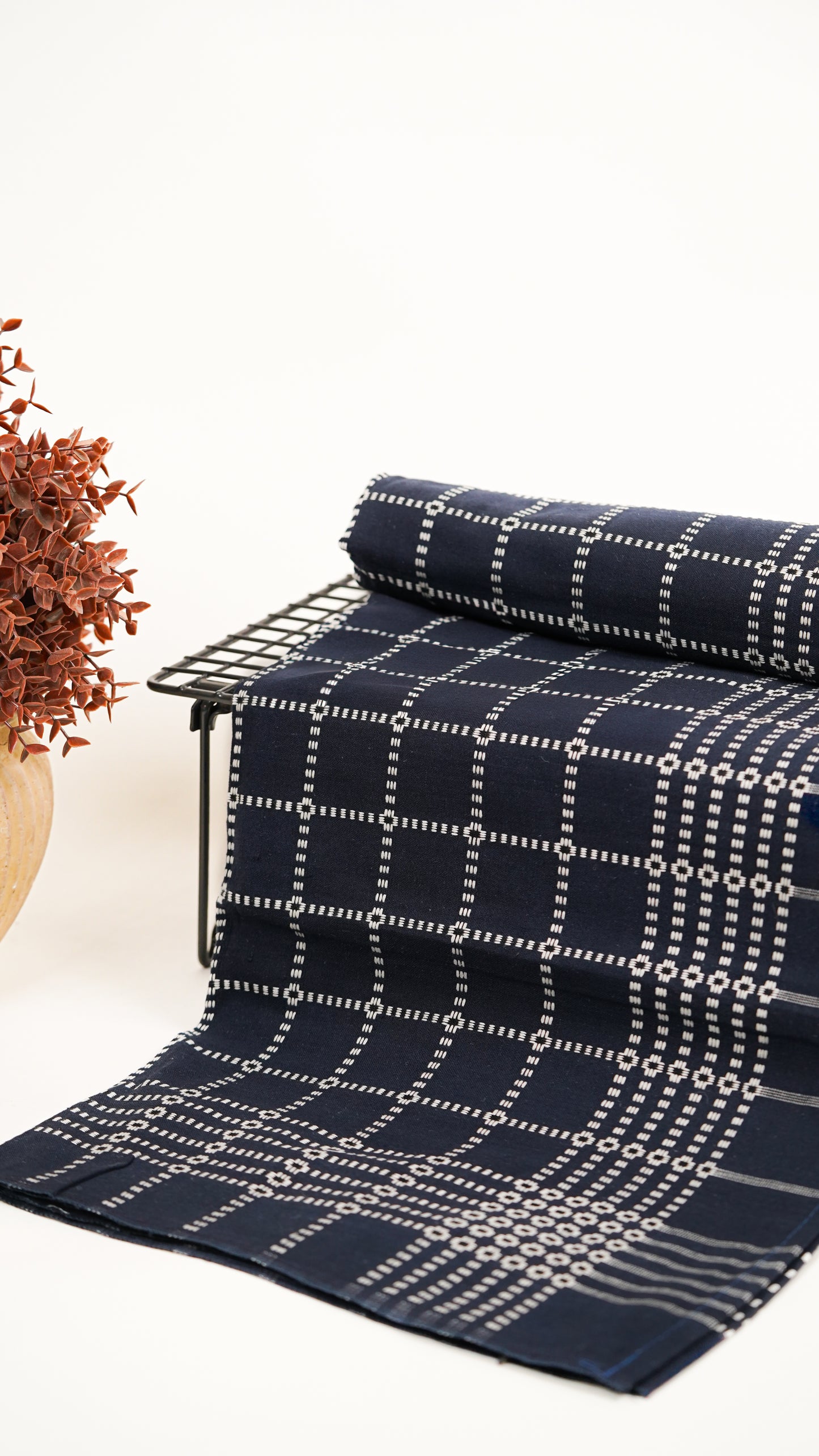 Button Star Chennimalai Bedsheet - Navy blue