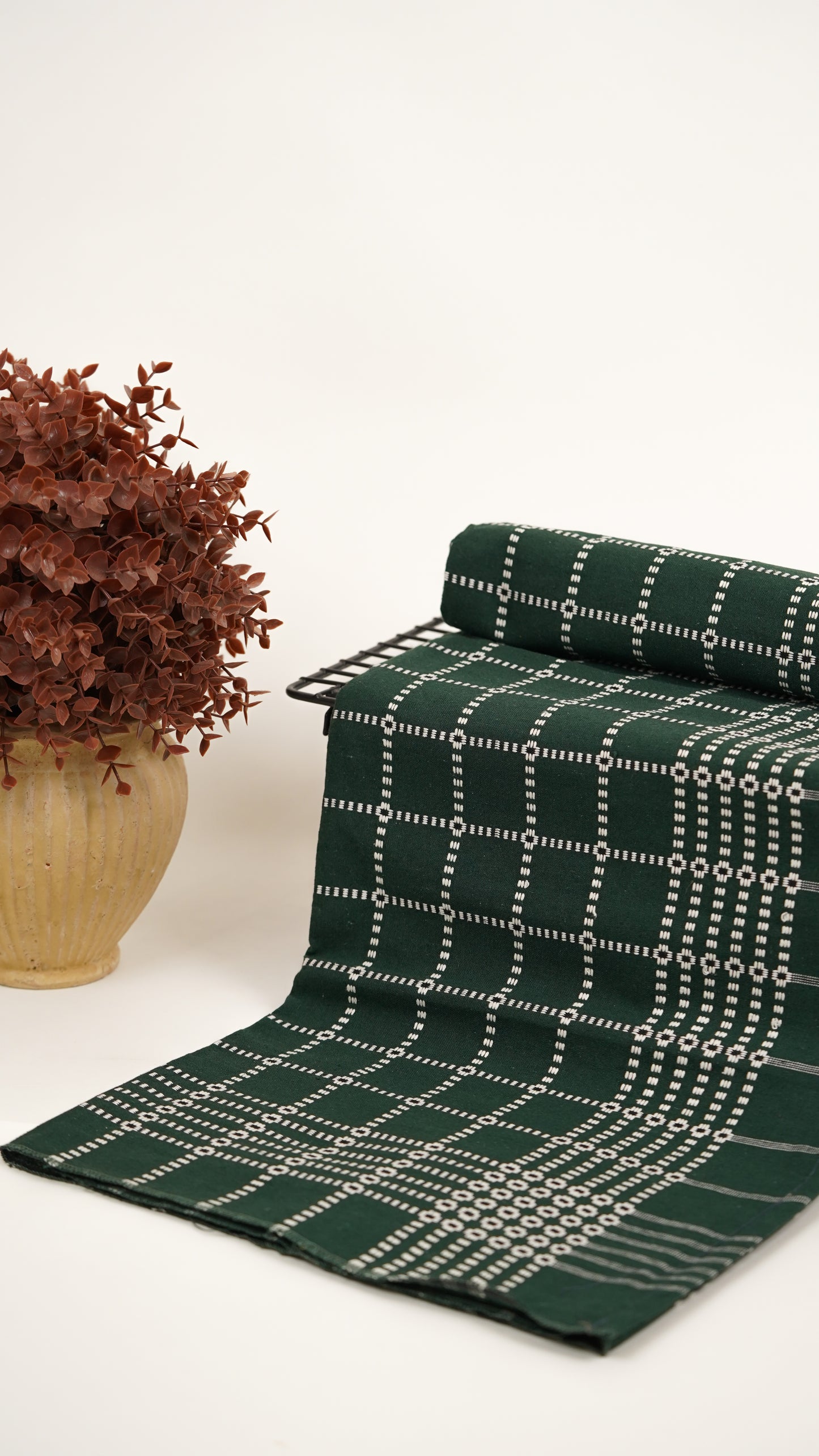 Button Star Chennimalai Bedsheet - Dark green