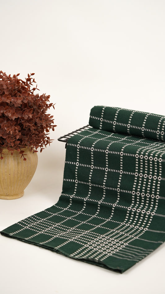 Button Star Chennimalai Bedsheet - Dark green