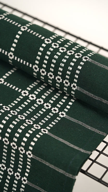 Button Star Chennimalai Bedsheet - Dark green