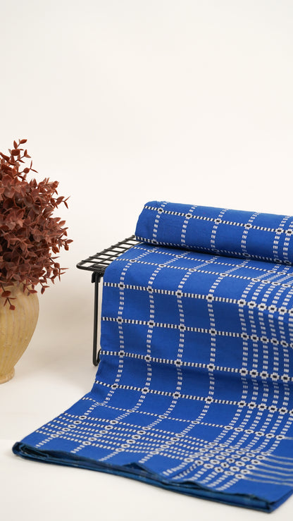 Button Star Chennimalai Bedsheet - Blue