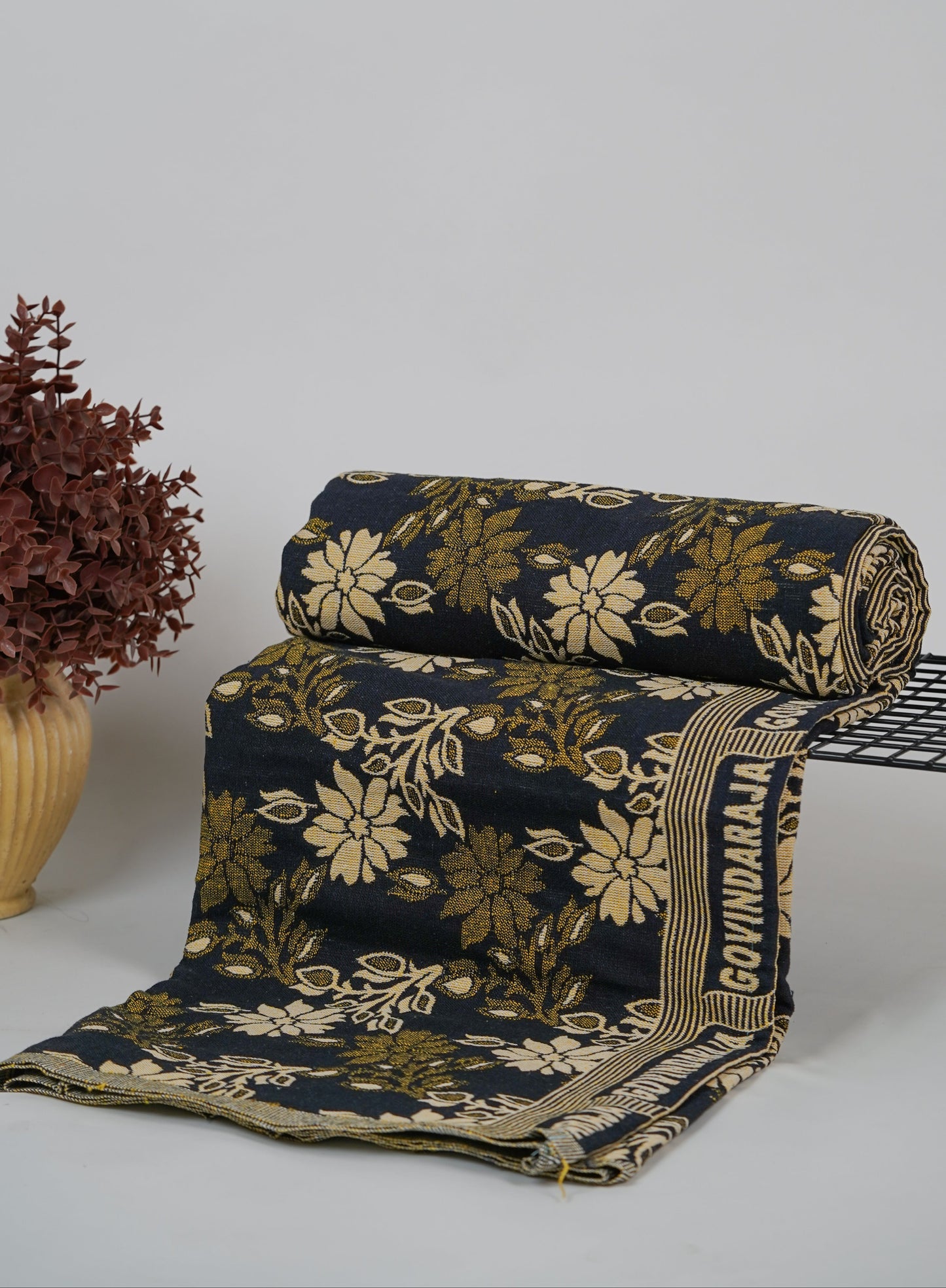 G. Raja Chennimalai Bed Sheet - Forest Gold