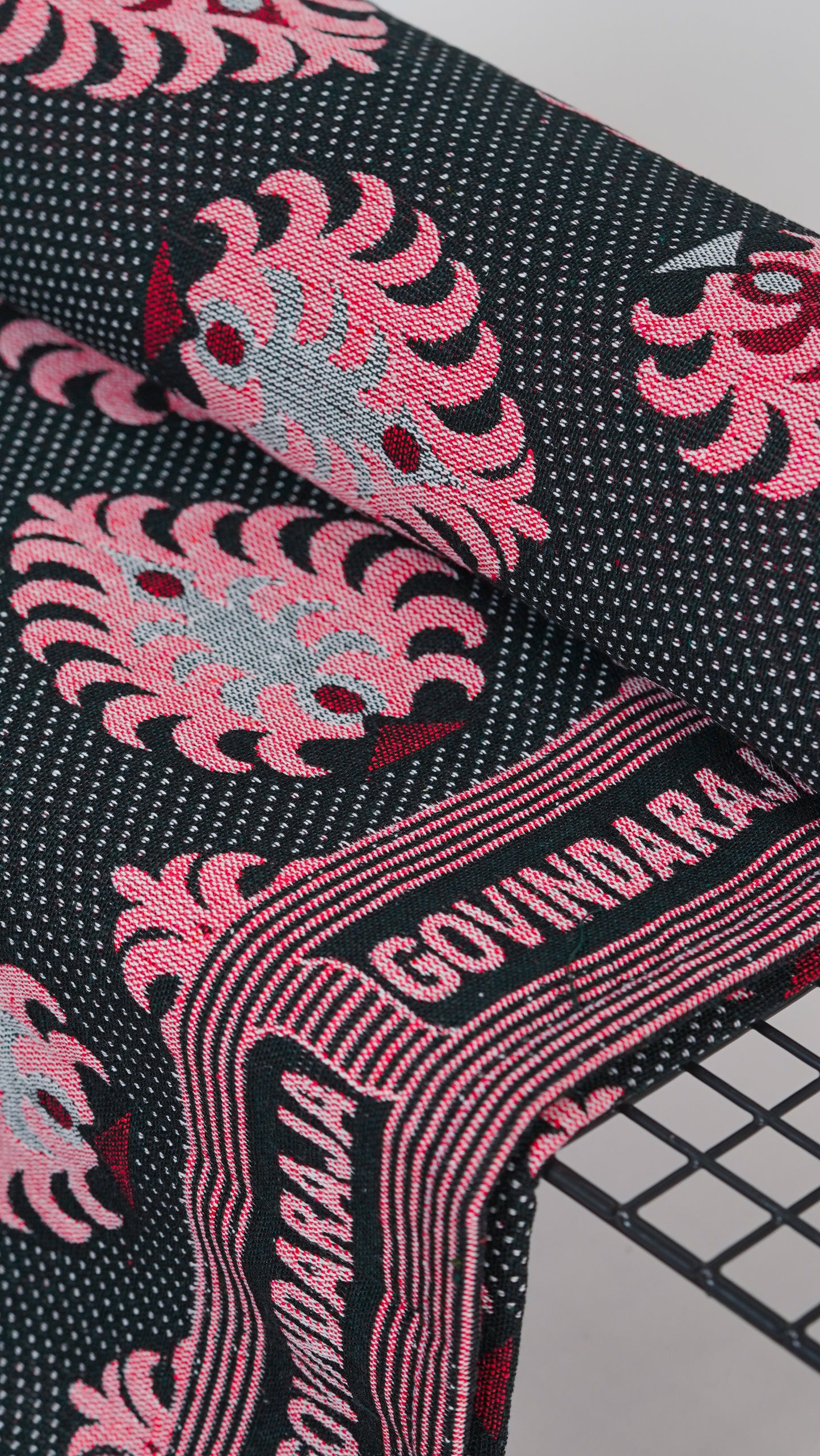 G. Raja Chennimalai Bed Sheet - Black & Pink