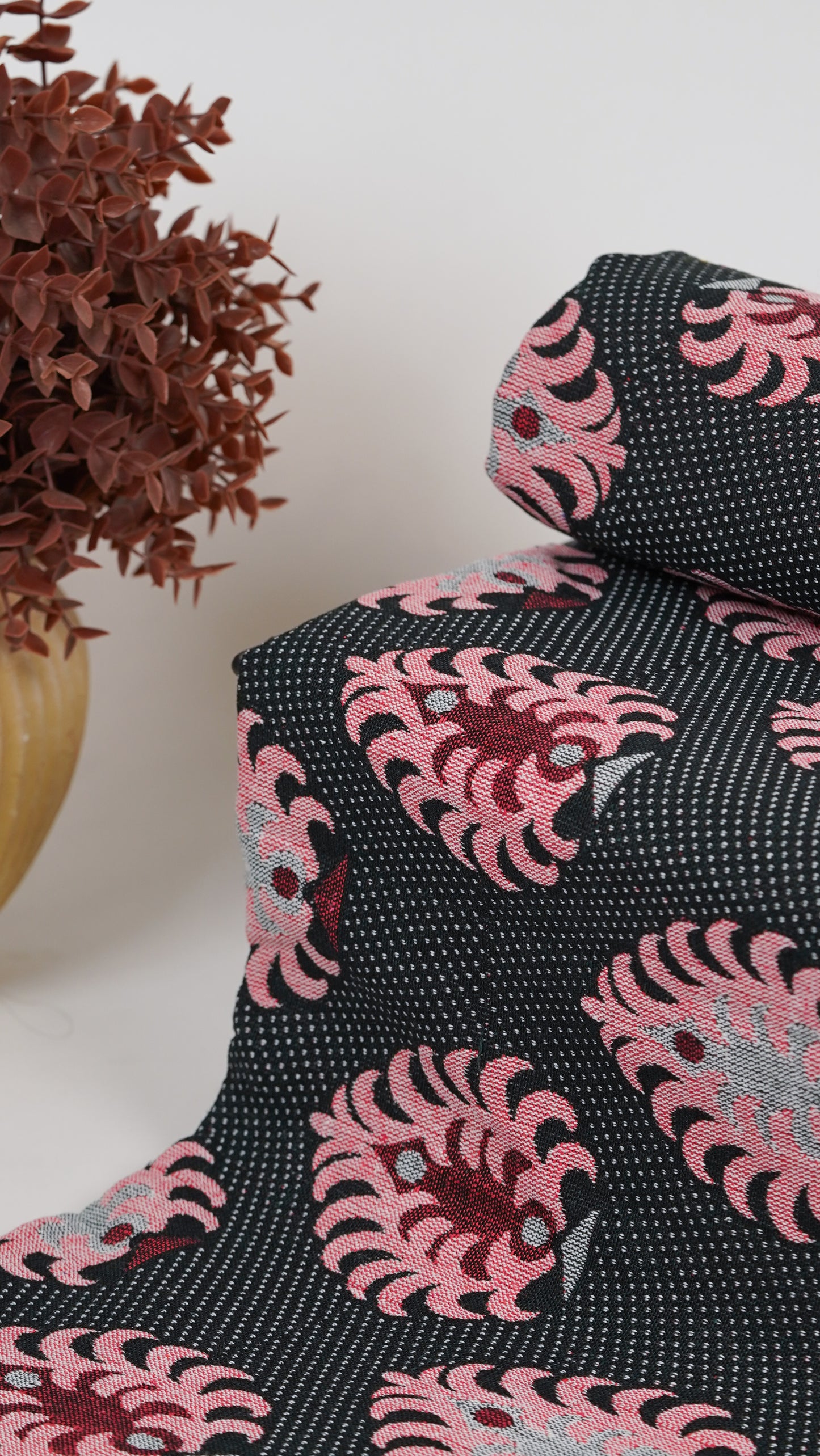 G. Raja Chennimalai Bed Sheet - Black & Pink