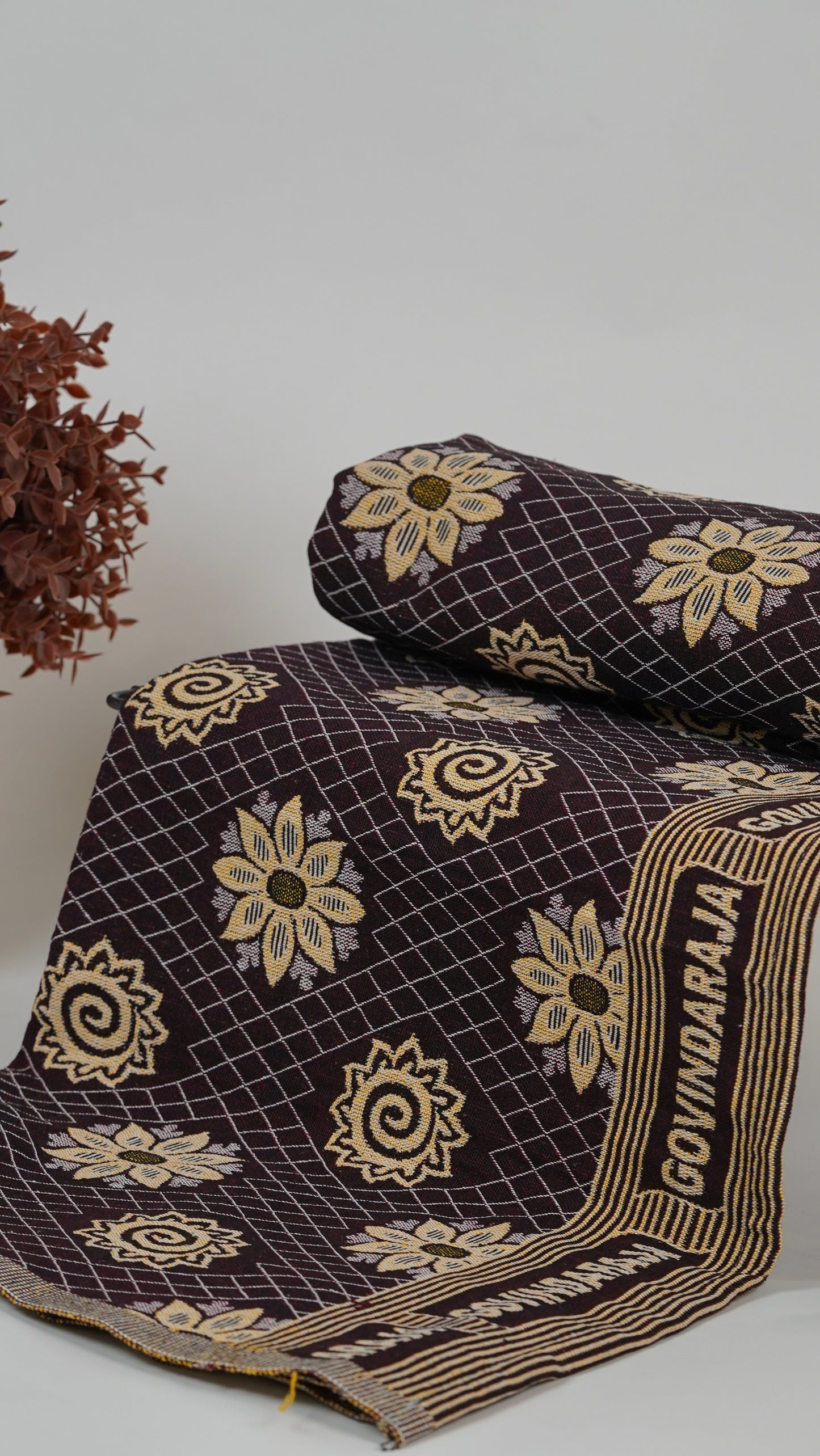 G. Raja Chennimalai Bed Sheet - Maroon