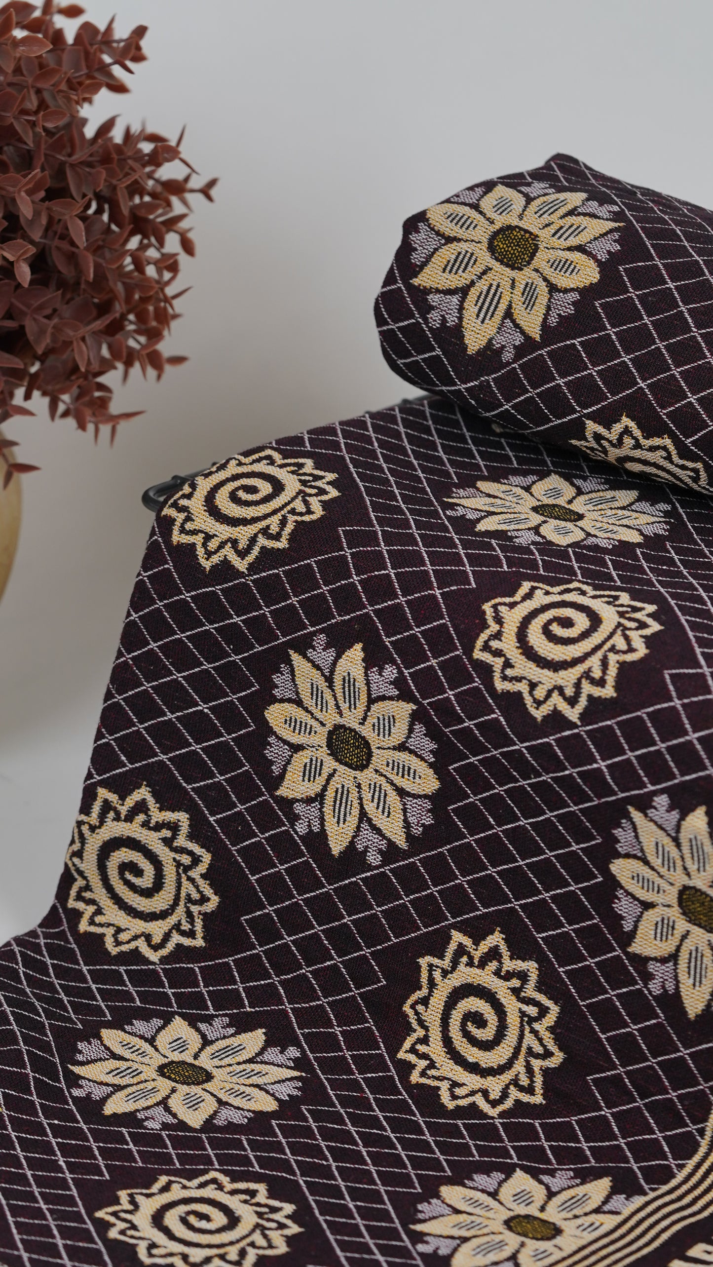 G. Raja Chennimalai Bed Sheet - Maroon