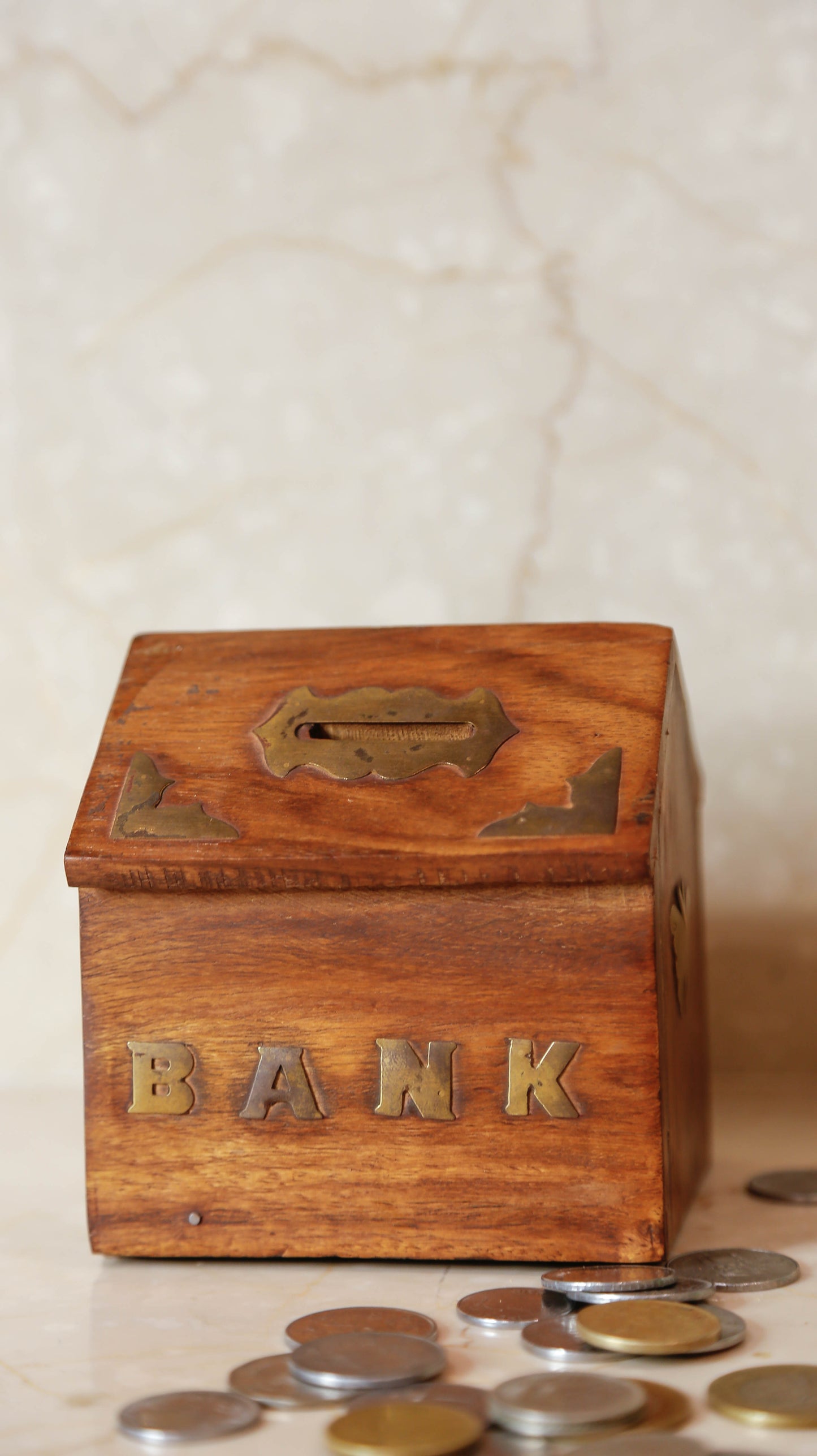 Vintage Wooden House Money Bank