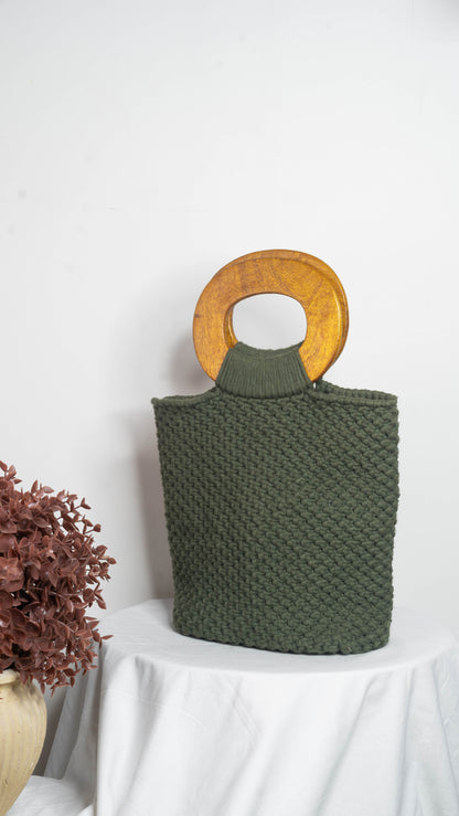 Olive Macrame Bag